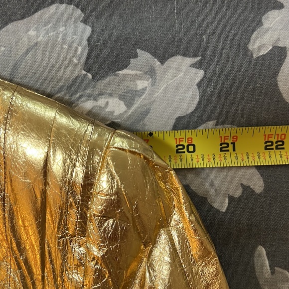 Rare Dolce & Gabbana Gold Leather Jacket Size 46 - Picture 14 of 14